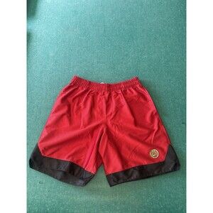 Nike Shimmer Y2K Red Long Basketball Shorts Elastic Tie Waist Men's L 9” Inseam